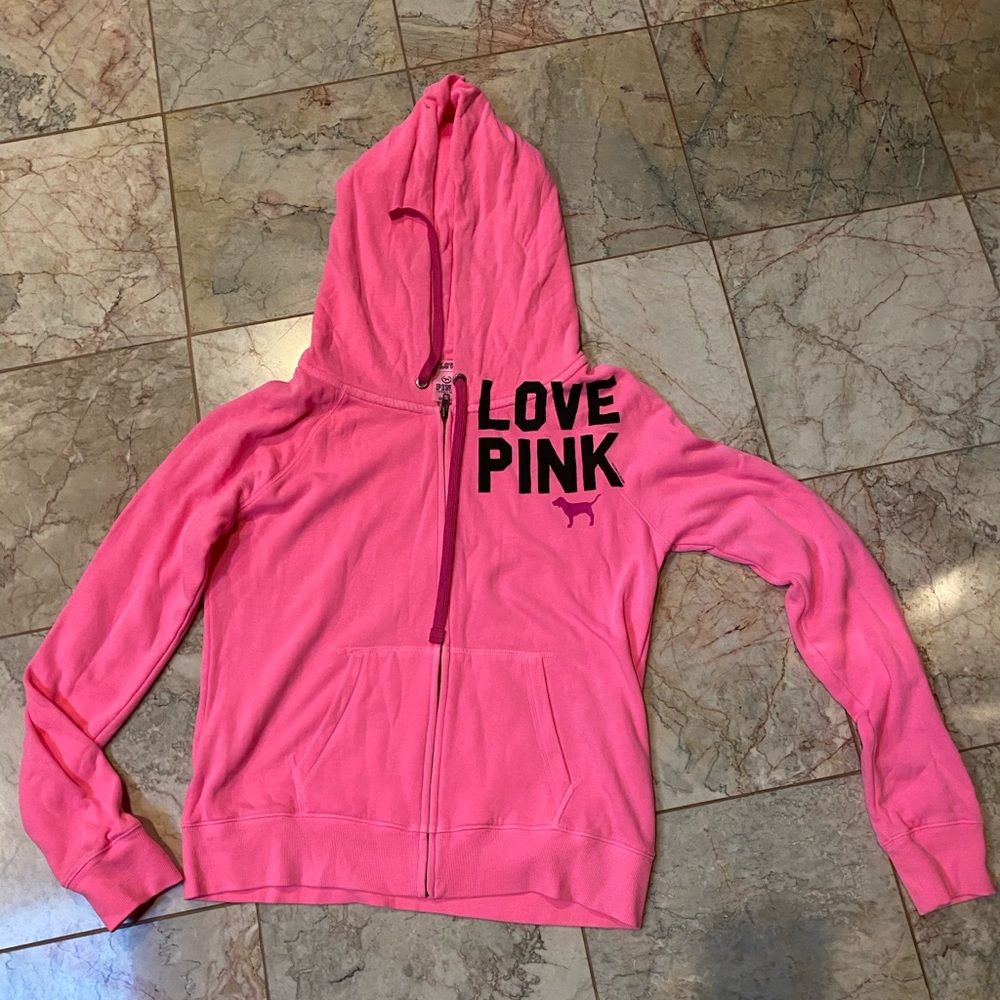 VS pink zip up hoodie